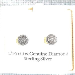 1/10ct. tw. .925 SS Genuine Diamond Studs